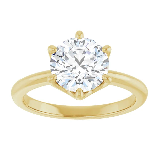 2 CT 6-Prong Round diamond solitaire engagement Ring