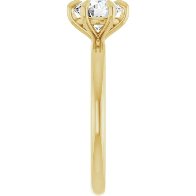 1 CT 6-Prong round solitaire Diamond engagement Ring picture from the side