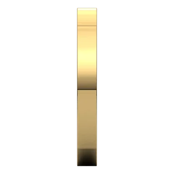 Comfort Fit Square wedding Band for women yellow gold showing shank