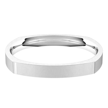 Comfort Fit Square wedding Band for women platinum