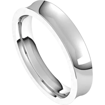 Concave wedding Band for women platinum