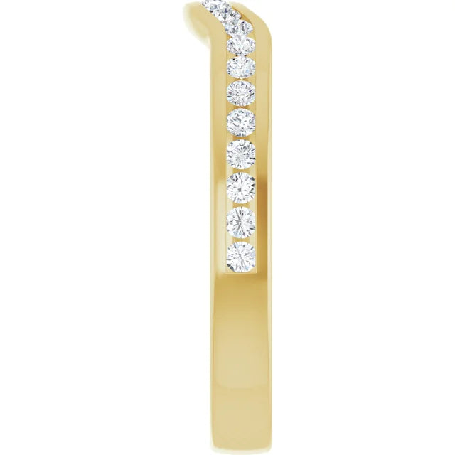 Lab-Grown Diamond Contour Band yellow gold showing shank