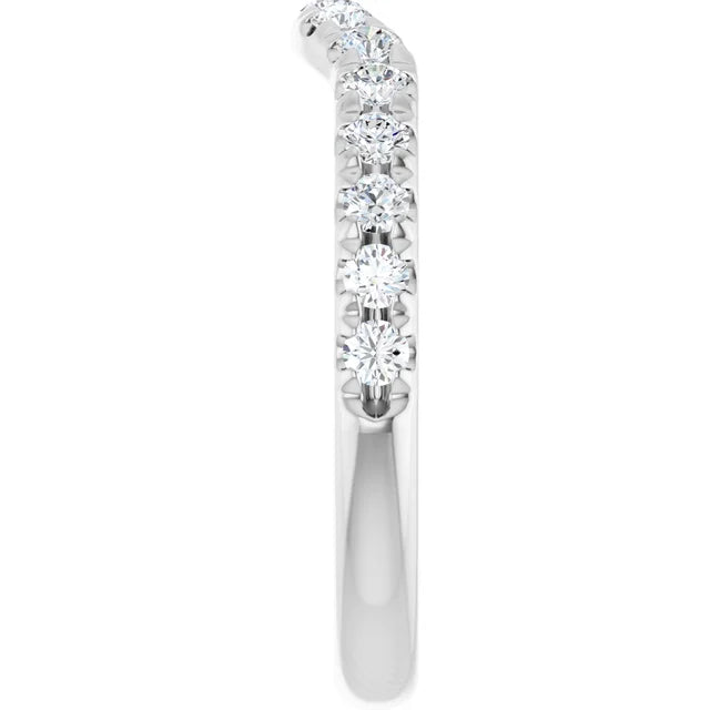 Diamond Contour Band for Women white gold showing the side of the ring
