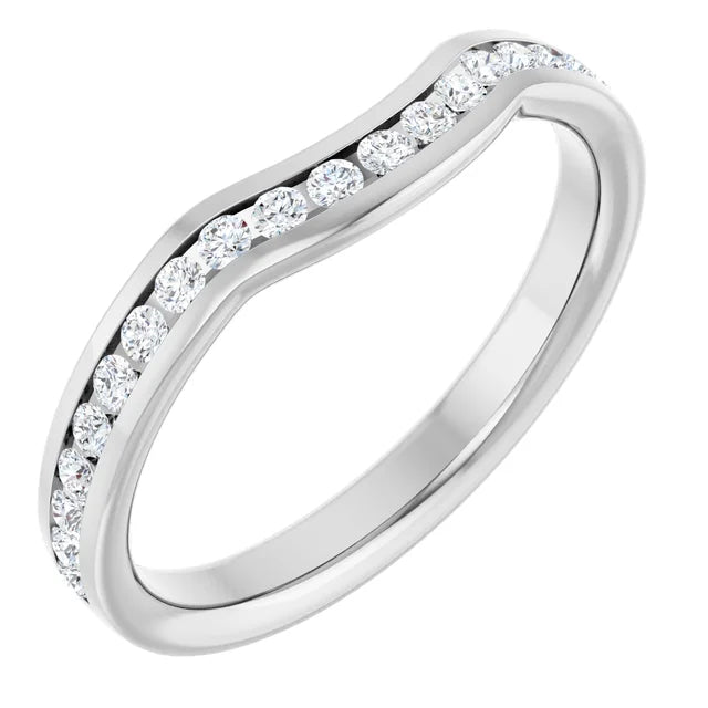 Lab-Grown Diamond Contour Band on Platinum