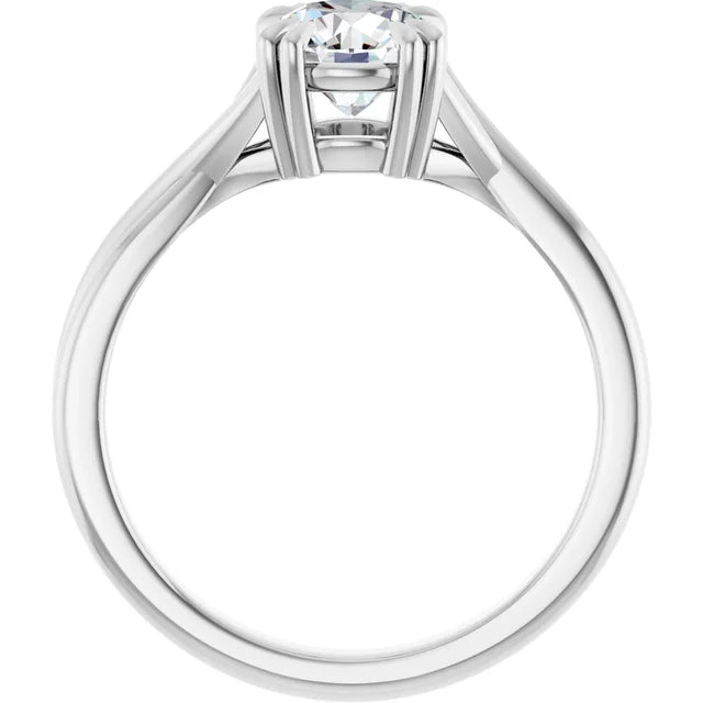 1 CT Double Claw Twisted Shank Round Solitaire Diamond Engagement Ring in white gold showing under gallery