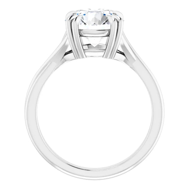 3 CT Double Claw Twisted Shank Round Solitaire Diamond Engagement Ring in platinum showing under gallery