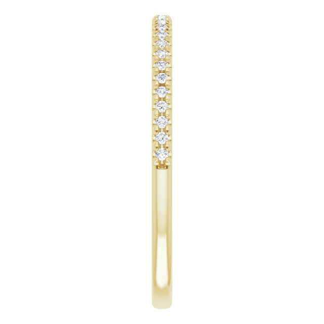 French Set Diamond Wedding band for women yellow gold picture from the side
