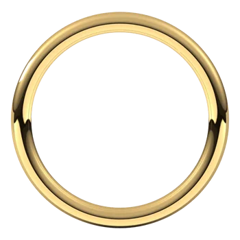 Full Round wedding band for women 14K Yellow gold standing