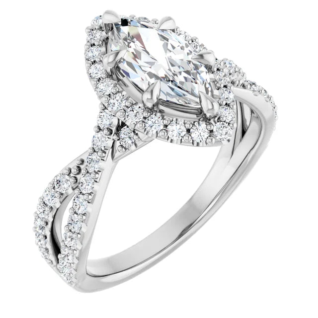 1 1/2 CTW pear shaped Diamond solitaire engagement ring for women on white gold sideway picture