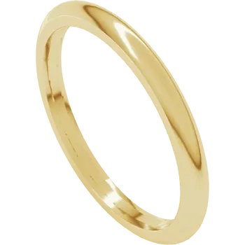 Half Round Comfort Fit Classic Wedding Band yellow gold side picture