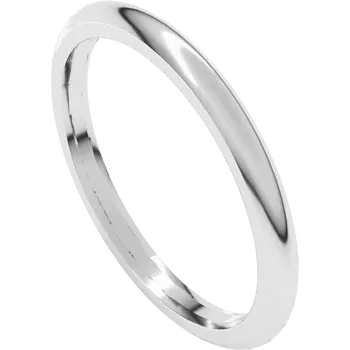 Half Round Comfort Fit Classic Wedding Band while gold sideway picture