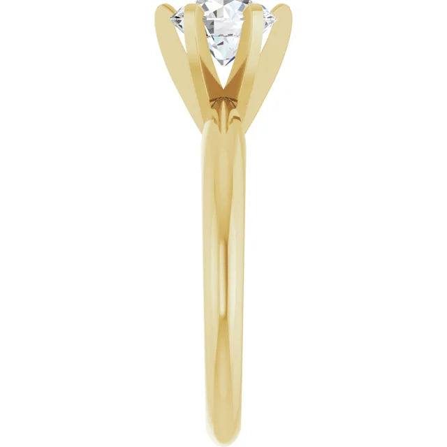 6-Prong 1 CT Solitaire Diamond Engagement Ring sideway Picture