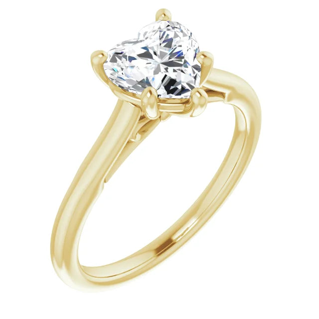 1 CT Heart Diamond solitaire Engagement Ring For women picture from the side