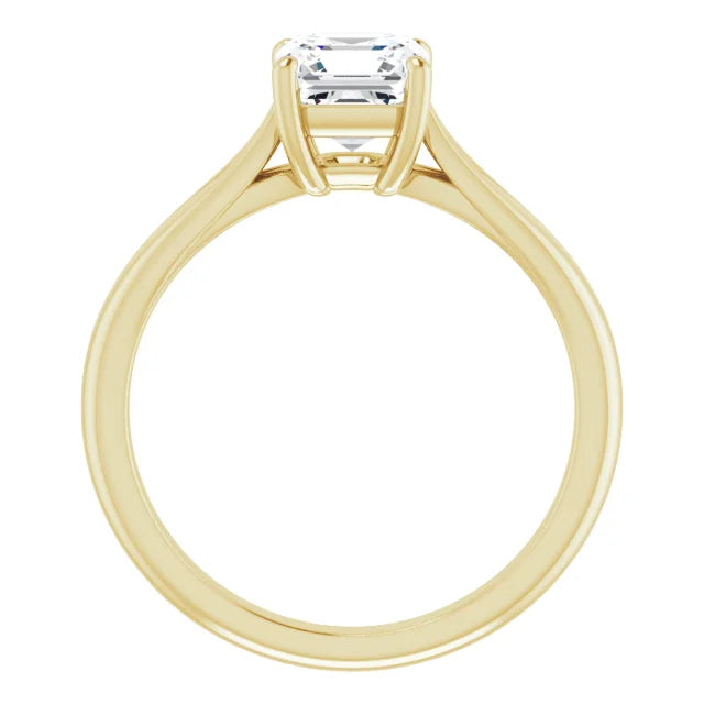 Asshcer Solitaire Diamond Engagement ring for women yellow gold showing under gallery