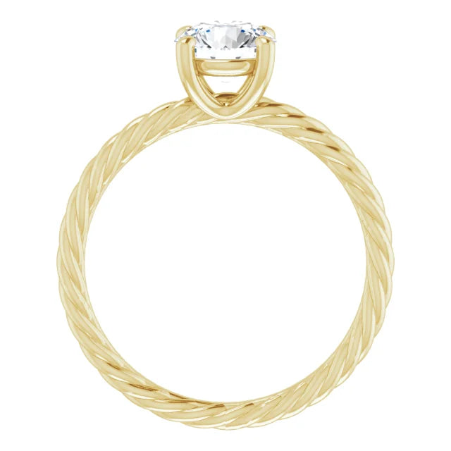1 CTW Lab Grown Diamond Engagement Ring 14K Yellow gold Standing