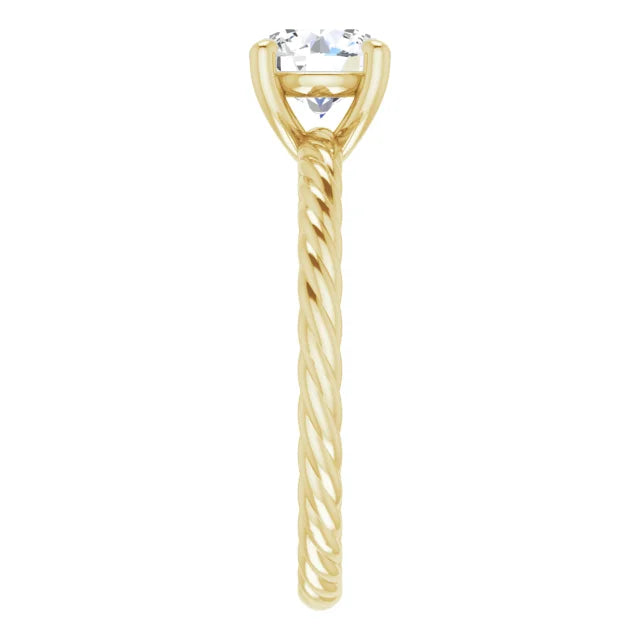 1 CTW Lab Grown Diamond Engagement Ring 14K Yellow Gold Showing Shanks