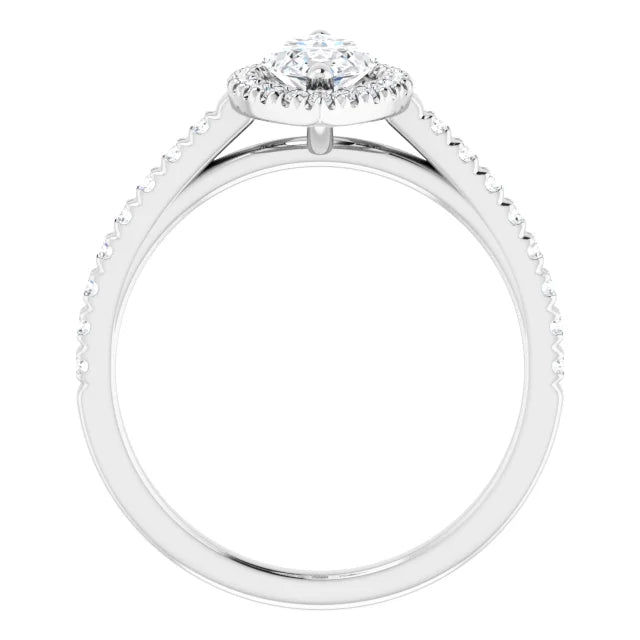 Marquise French-Diamond Engagement Ring for women on white gold showing under gallery