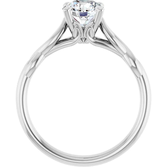 1 CTW lab grown diamond round solitaire engagement Ring White gold side picture