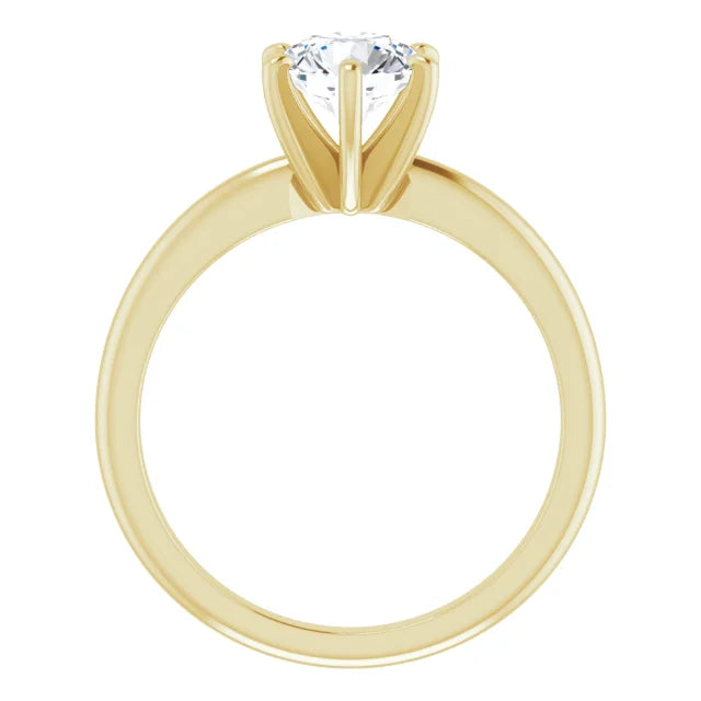 1 CT 6-Prong Diamond Solitaire engagement Ring on Yellow Gold showing under gallery