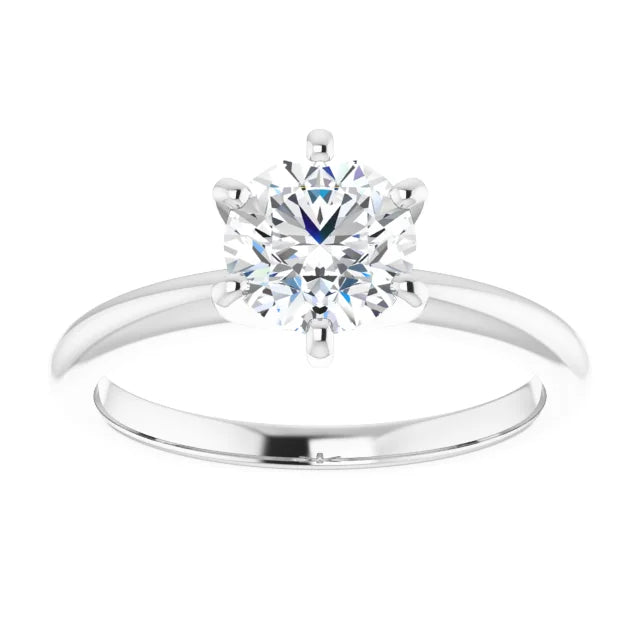 1 CT 6-Prong Diamond Solitaire engagement Ring on White Gold