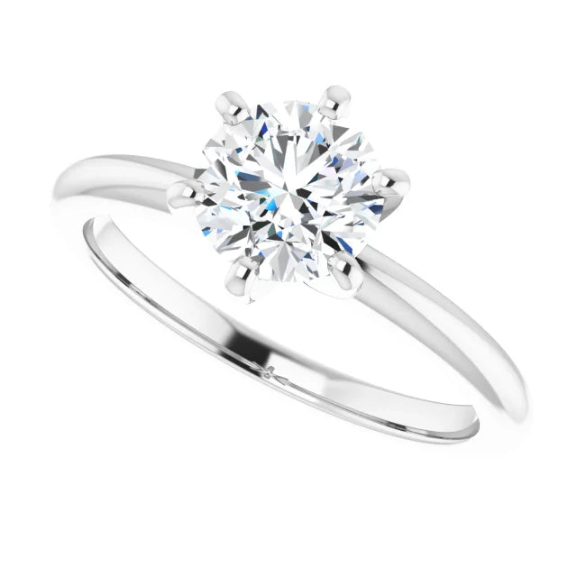 1 CT 6-Prong Diamond Solitaire engagement Ring on Platinum