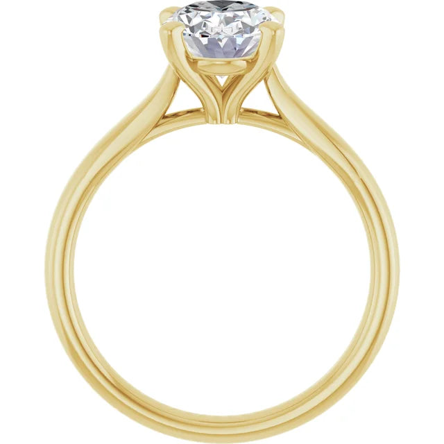2 CT lab Created Diamond Oval Engagement Ring on Yellow gold showing under gallery