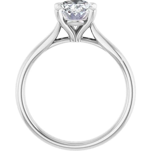 2 CT lab Created Diamond Oval Engagement Ring on white gold showing under gallery