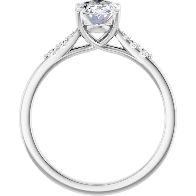 1 CARAT Lab Grown Oval Solitaire Engagement Ring showing under gallery