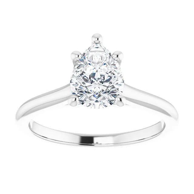 1 CT Pear Diamond Solitaire engagement Ring for women on white gold