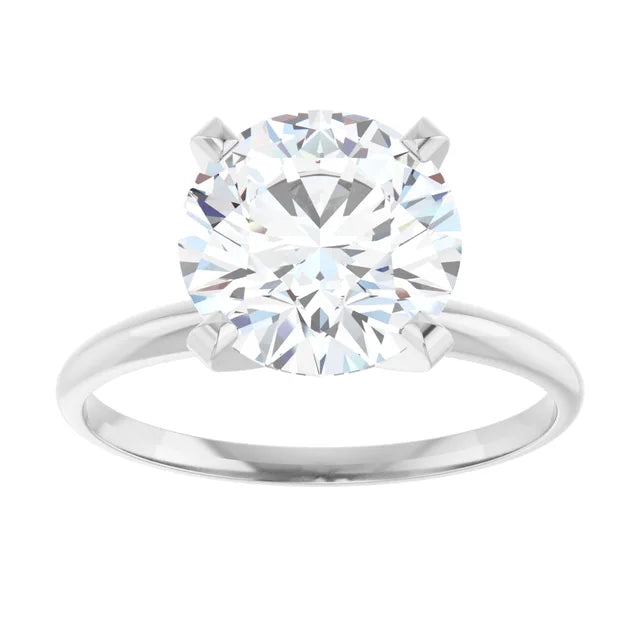3 CT Light weight Solitaire round Diamond Engagement Ring