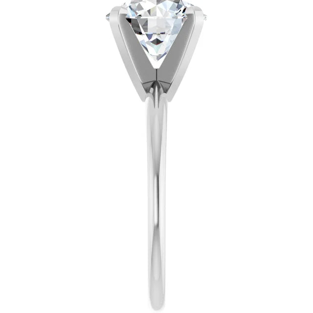 3 CT Light weight Solitaire round Diamond Engagement Ring Platinum showing under gallery from the side