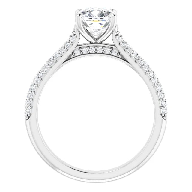 1 CT Cushion Cut Diamond Engagement Ring for Women white gold showing under gallery