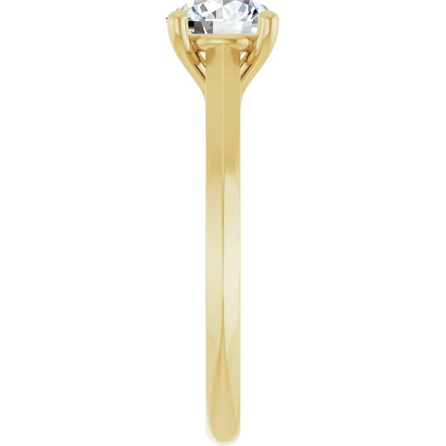 1 CT Round Solitaire Diamond Engagement Ring showing shank