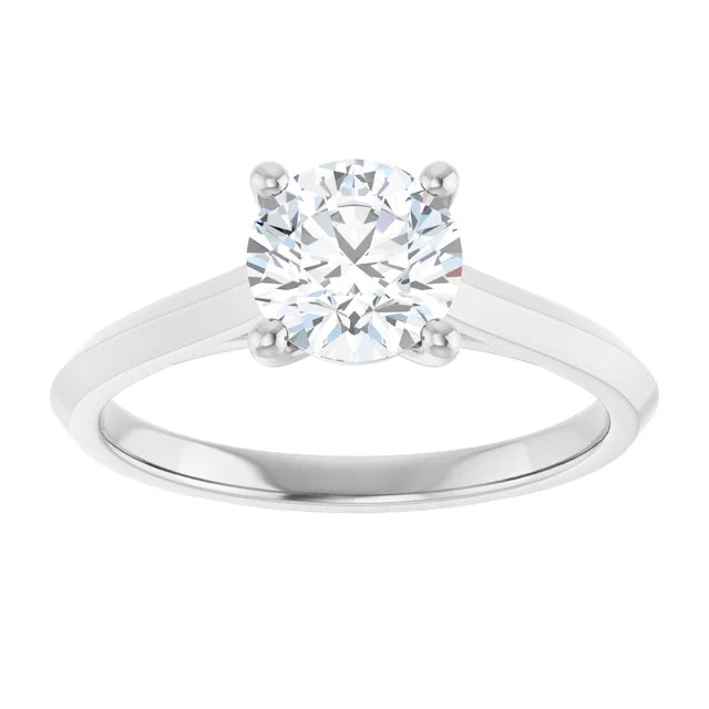 1 CT Round Solitaire Diamond Engagement Ring on Platinum