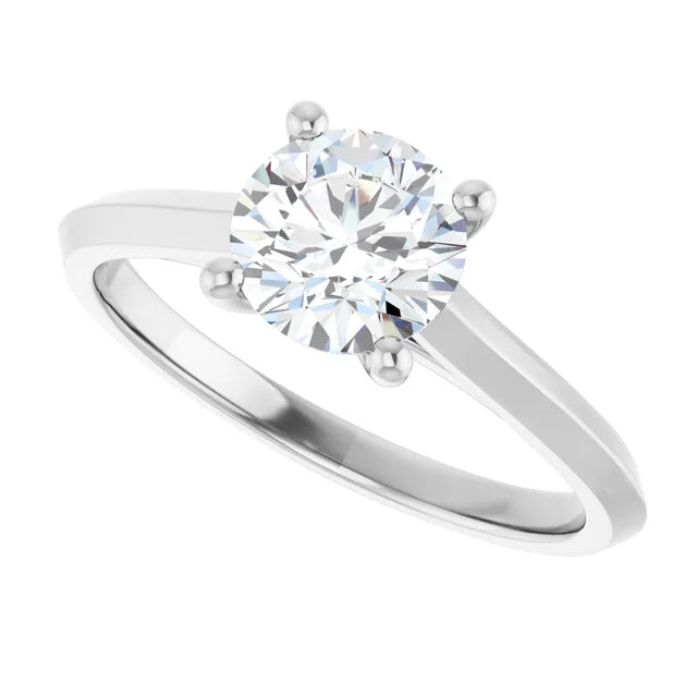 1 CT Round Solitaire Diamond Engagement Ring on White Gold