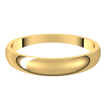 Round Tapered wedding Band for women yellow gold