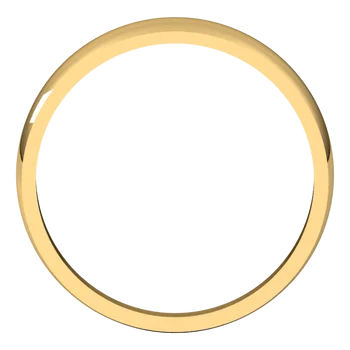 Round Tapered wedding Band for women 14K Yellow gold standing