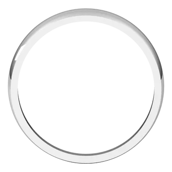 Round Tapered wedding Band for women 14K White gold standing
