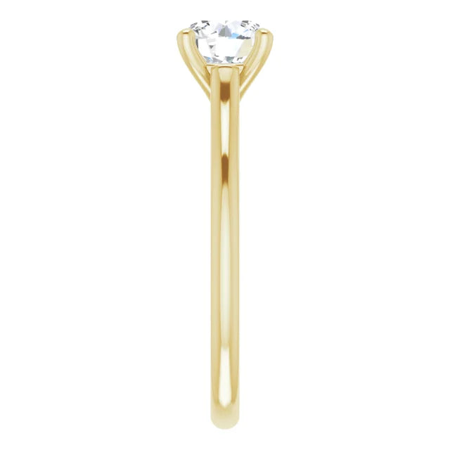 1 CT Round solitaire Diamond engagement Ring picture from the side
