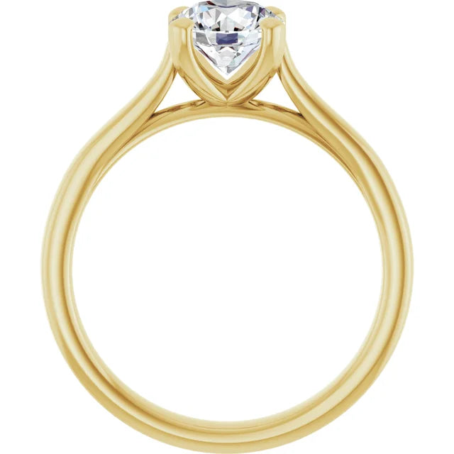 1 CT Round Solitaire Diamond Engagement Ring showing under gallery
