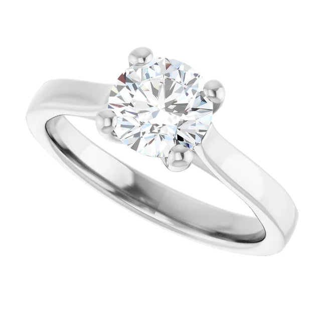 1 CT Round Solitaire Diamond Engagement Ring in Platinum sideway picture