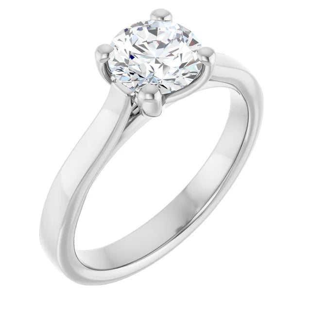 1 CT Round Solitaire Diamond Engagement Ring in Platinum
