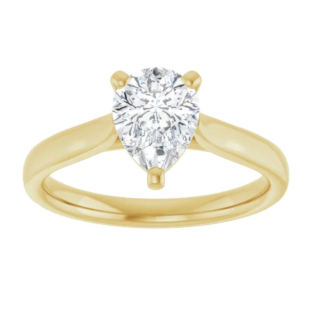 1 CT Pear Diamond Solitaire Engagement Ring for Women on white gold