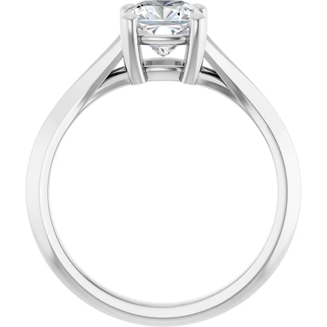 1 CT cushion cut solitaire diamond engagement ring for women on white gold showing under gallery