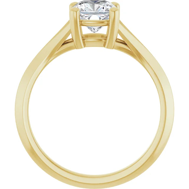 2 CT cushion cut solitaire diamond engagement ring for women on Yellow gold showing under gallery