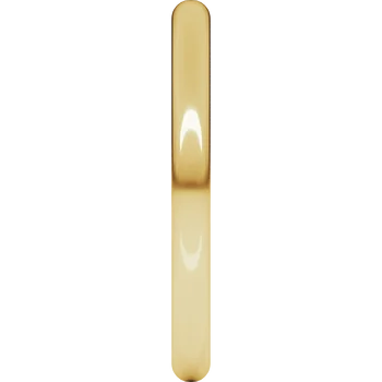 Half Round Standard Fit Classic Wedding Band on yellow gold standing picture