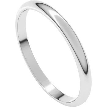 Half Round Standard Fit Classic Wedding Band on platinum