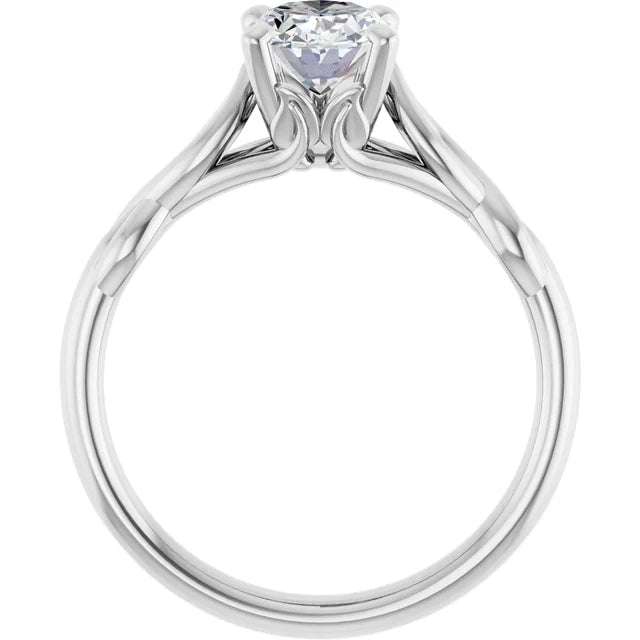 Oval Diamond Engagement Ring on white gold showing under gallery