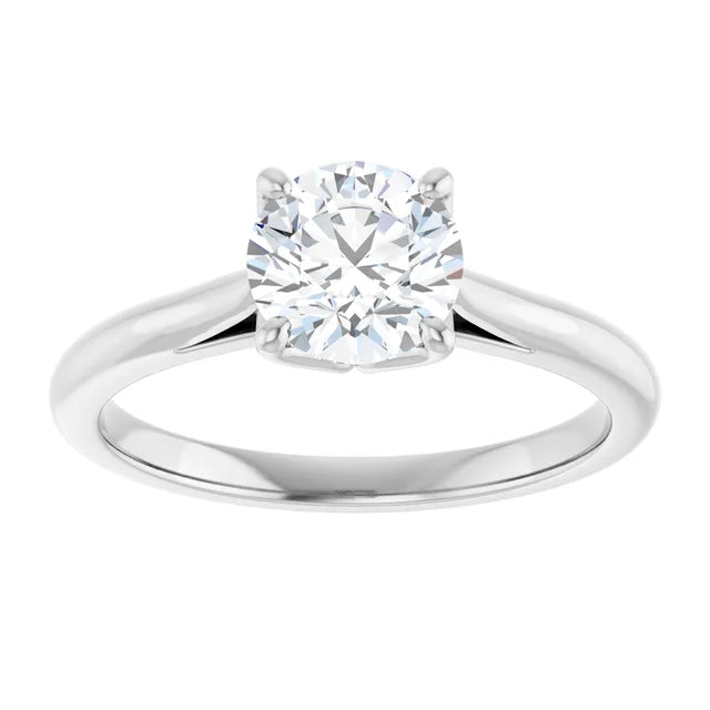 1 CTW Lab Grown Diamond Engagement Ring White gold showing Center stone