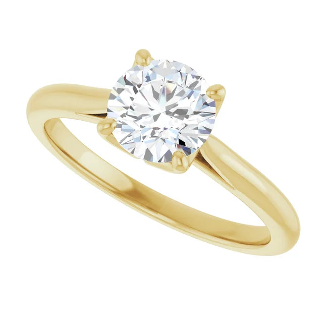 1 CTW Lab Grown Diamond Engagement Ring yellow gold